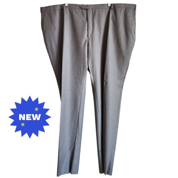 58 Waist Dress Pants Gray Short Jos A Bank 1905 Pant Wool New Nwt Size Man Light - Picture 1 of 17